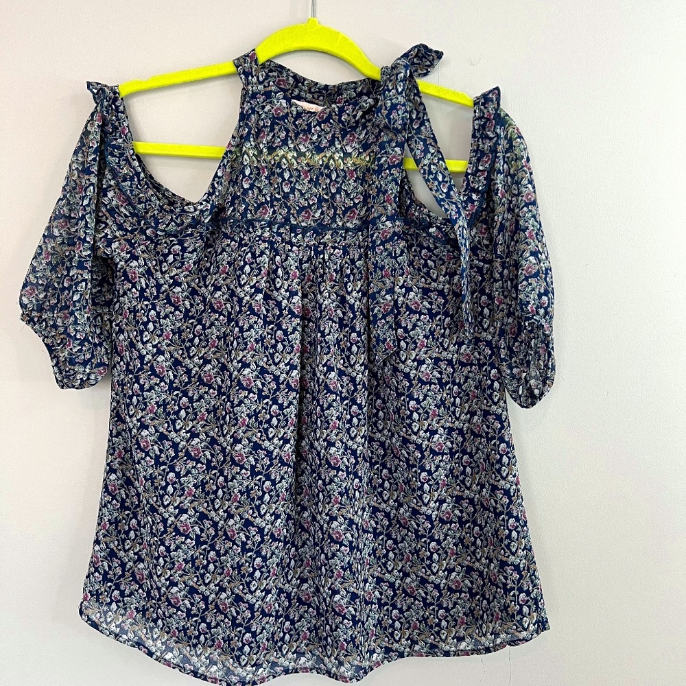Skies are Blue Brandi Cold Shoulder Blouse SP
